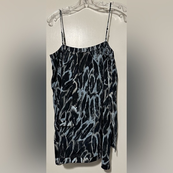 NWT Halston Heritage Silk Blouse Asymmetric Spaghetti Strap Top size L - Picture 3 of 6